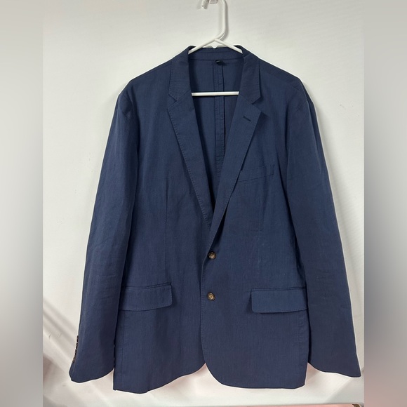 J Crew Ludlow Blazer Men's 44R Blue Cotton Stretch Somelos Unstructured Jacket